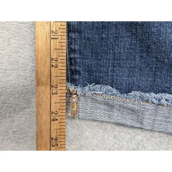 Kut from the Kloth Jeans Womens Size 12 Blue Amy Crop Straight Leg Rolled Cuffs - Picture 8 of 15